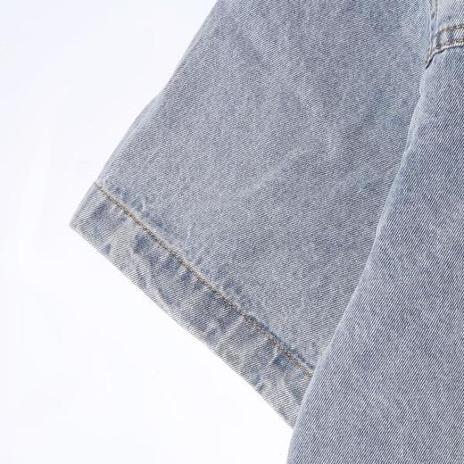 SDSA男装2026新款高贵轻奢工装风磨白印花牛仔短袖衬衫百搭时尚 商品图3