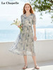 天猫同步【花屿晴风】拉夏贝尔/La Chapelle复古V领收腰印花连衣裙温柔风夏季新款海边度假a字裙 商品缩略图2