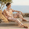 南法SJD/南法SJD/soie jardin3#长相思桑蚕丝双绉印花短袖家居服别致撞色镶边三件套S312 商品缩略图4