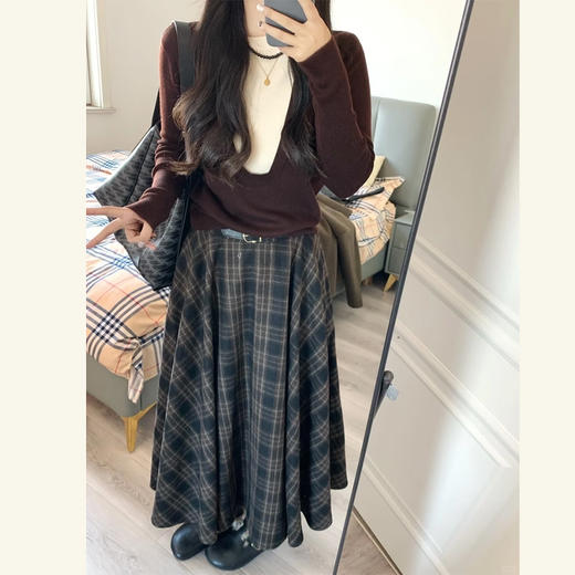 裁缝学苑AH143裙子毛呢格子半身长裙纸样女装梨型身材半身裙样板 商品图5