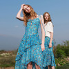 三彩2026夏季新款碎花吊带裙不对称无袖连衣裙长裙度假M 商品缩略图2