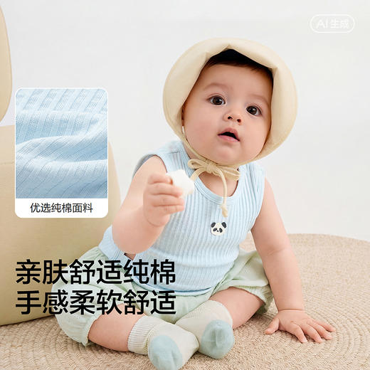 【balaOne】巴拉巴拉宝宝背心婴儿上衣夏季外穿2026款全棉两件装 商品图3