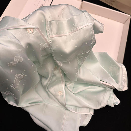 【冰丝凉感！法式甜美】法式kitty猫睡衣女夏季冰丝短袖短裤甜美简约高级感女士家居服。xb 商品图0