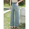 鹿向南「南法假日」毛边蓝色阔腿牛仔裤女夏新款宽松百搭显瘦长裤 商品缩略图3