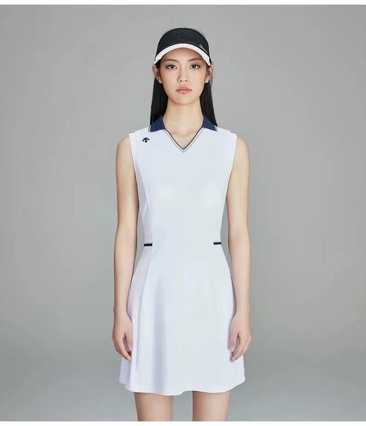 F040910春夏季新款柔软亲肤垂坠感强抗皱耐磨高尔夫女无袖收腰V领连衣裙 商品图10