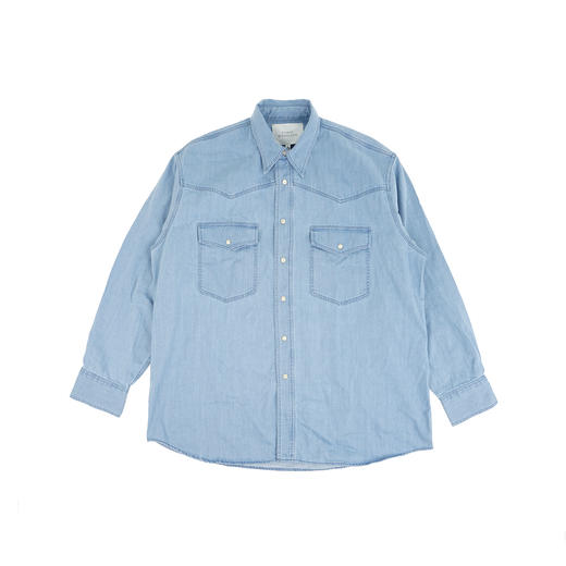 STUDIO NICHOLSON SHIRTS - DENIM SHIRT 8OZ水洗牛仔夹克外套 商品图4