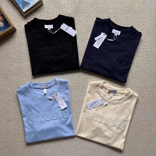 F040925夏季新款男女同款柔软透气简约休闲立体字母刺绣圆领短袖T恤 商品图4