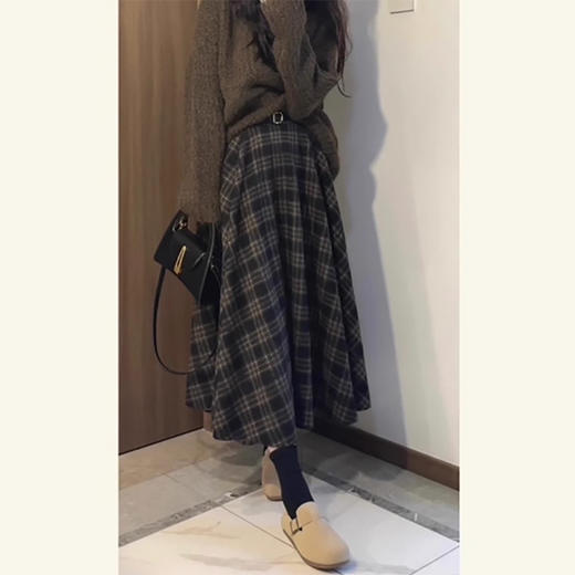 裁缝学苑AH143裙子毛呢格子半身长裙纸样女装梨型身材半身裙样板 商品图2