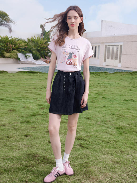 【百图lulu定制】【派对T恤】夏季卡通 彩绘 减龄 百搭 圆领 短袖 T恤 商品图5