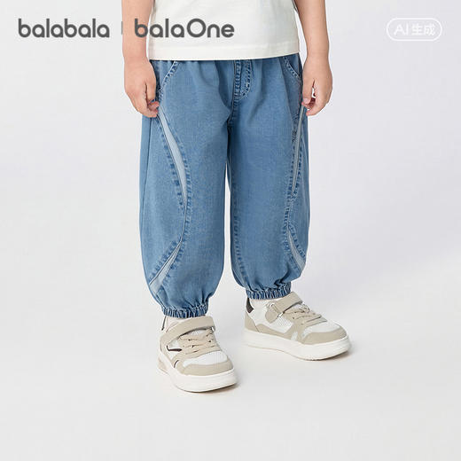 【balaOne】巴拉巴拉童装儿童长裤男童2026新款夏装薄气球束脚裤 商品图2