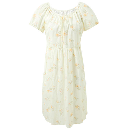 【100棉】三彩2026夏季新款刺绣印花连衣裙高腰A字裙短裙M 商品图4