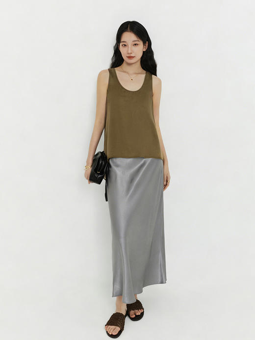 【prime】松弛百搭铜氨丝混纺U领背心FCG1VET009 商品图7