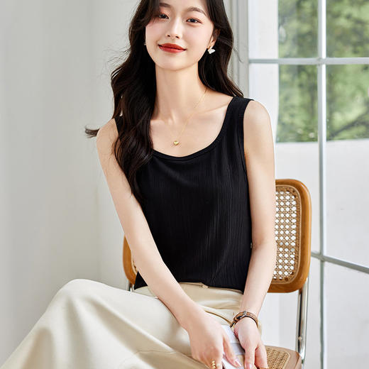 吊带背心女薄款大码2025新款无袖内搭打底衫黑色时尚胖mm上衣外穿 商品图4