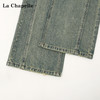 天猫同步【莱赛尔+棉】拉夏贝尔/La Chapelle宽裤袢单扣牛仔裤复古浅色阔腿牛仔裤梨型身材宽松显瘦 商品缩略图7
