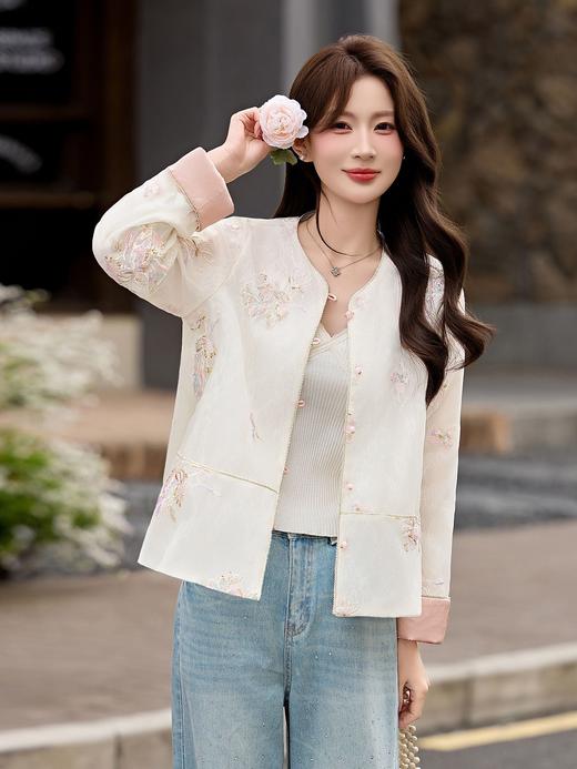 「自」全新升级【铂金会员321/天猫429/差价108】(01029)洛诗琳高级感新中式轻薄外套女2026新款气质小个子国风上衣 商品图1