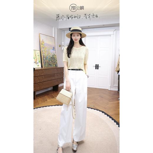 火桐hooton 晚见风铃 天丝针织圆领短袖 商品图3