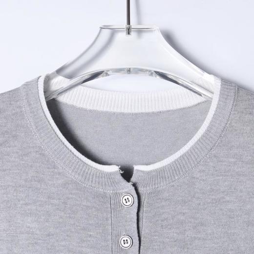 SDSA男装2026新款高贵轻奢休闲撞色半纽扣圆领短袖T恤针织休闲潮 商品图1