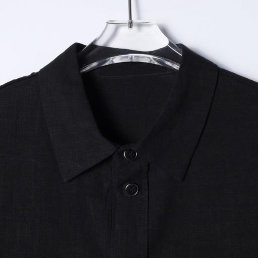 SDSA男装2026新款高贵轻奢简约纯色双口袋设计纽扣翻领短袖衬衫潮 商品图1