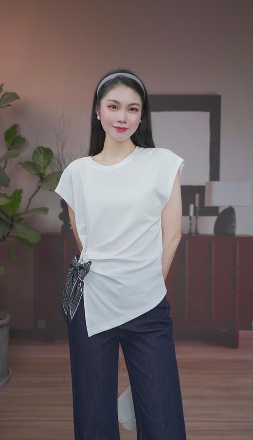 司歌不对称短袖收腰上衣T恤女 T93G3292 商品图2