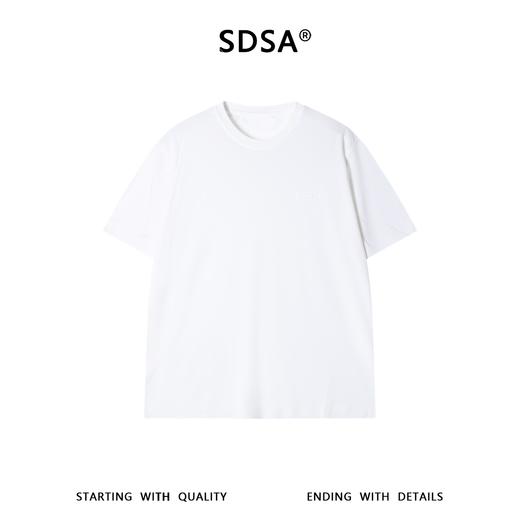 SDSA男装2026新款高贵轻奢基础款舒适纯色小标圆领短袖T恤休闲潮 商品图0