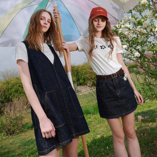 三彩2026夏季新款牛仔背心裙无袖连衣裙叠穿短裙休闲M 商品图2