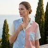 南法SJD/soie jardin3#彩色条纹桑蚕丝睡衣两件套短袖短裤印花拼接家居服 S302TD98 商品缩略图8