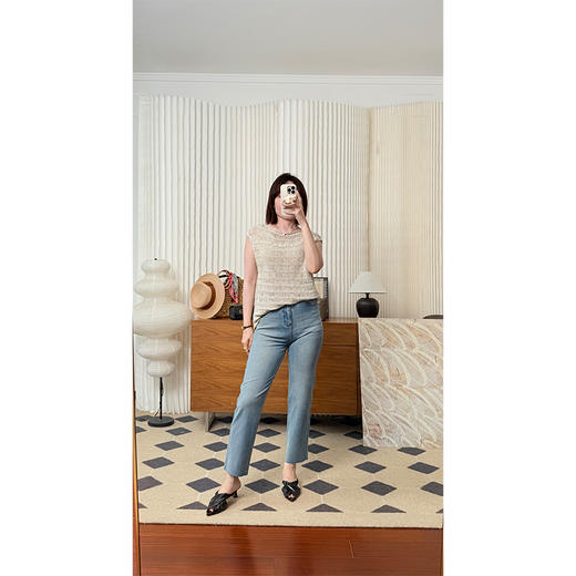 【贝拉推荐】冷晶醋酸牛仔裤 九分直筒法棍牛仔裤 前进ADVANCE冷晶醋酸四面弹FREE CROSS九分直筒春夏牛仔神裤 轻！薄！软！弹！ 商品图3