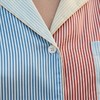 南法SJD/soie jardin3#彩色条纹桑蚕丝睡衣两件套短袖短裤印花拼接家居服 S302TD98 商品缩略图2