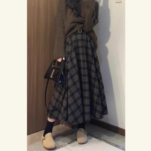 裁缝学苑AH143裙子毛呢格子半身长裙纸样女装梨型身材半身裙样板 商品图6