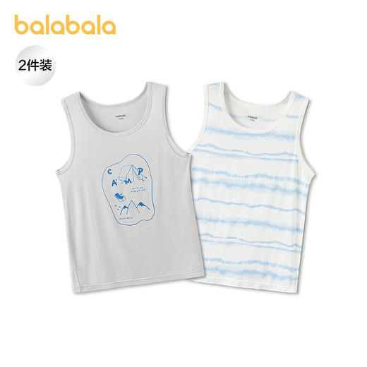 【商场同款】巴拉巴拉儿童背心夏季新款男童打底衫无袖舒适两件装 商品图0