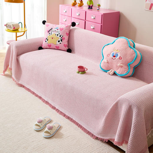 【防滑万能！颜值在线】ins奶油少女心沙发巾盖布四季通用2026新款防滑万能盖巾沙发套罩。xb 商品图2