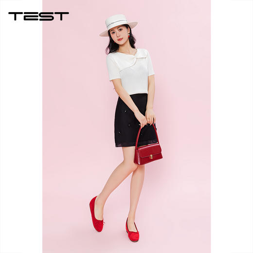 夏上新蝴蝶结翻领显瘦减龄百搭温柔风针织衫1262051 商品图1