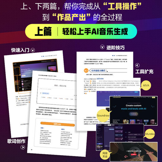 打造自己的OC印象曲 二次元音乐AI创作教程 AI音乐创作二次元动漫游戏音乐AI编曲*基础Suno音乐制作教程歌词创作 商品图1