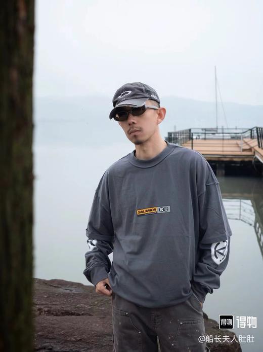 F040922夏季新款户外时尚休闲宽松日常通勤复古长袖圆领T恤 商品图11