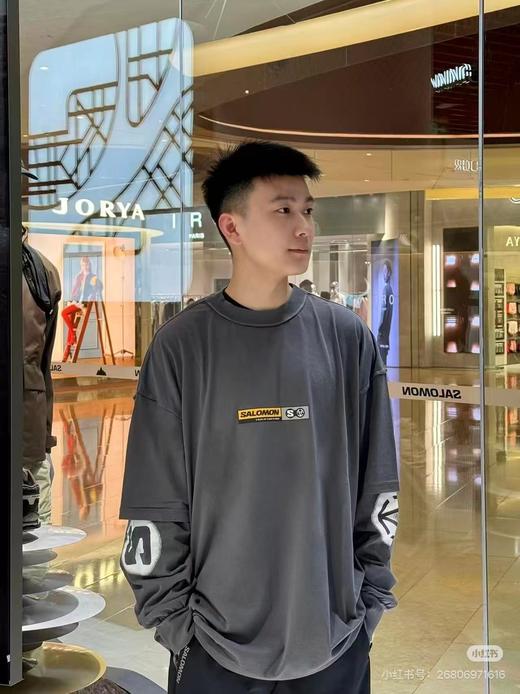 F040922夏季新款户外时尚休闲宽松日常通勤复古长袖圆领T恤 商品图8