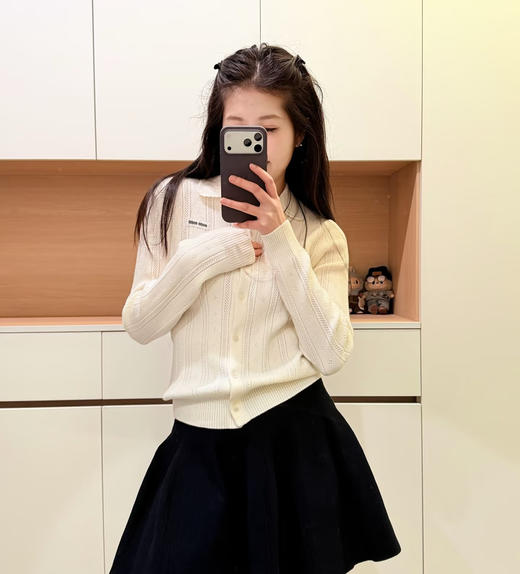 miu风同款花瓣领小开衫外套 商品图2