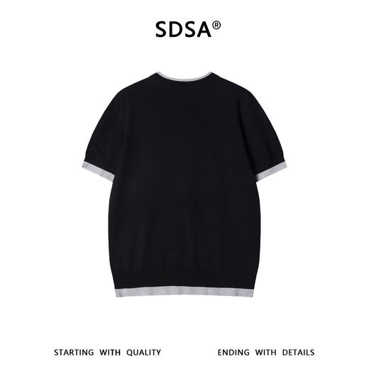 SDSA男装2026新款轻奢基础款撞色设计针织圆领短袖T恤百搭休闲 商品图4