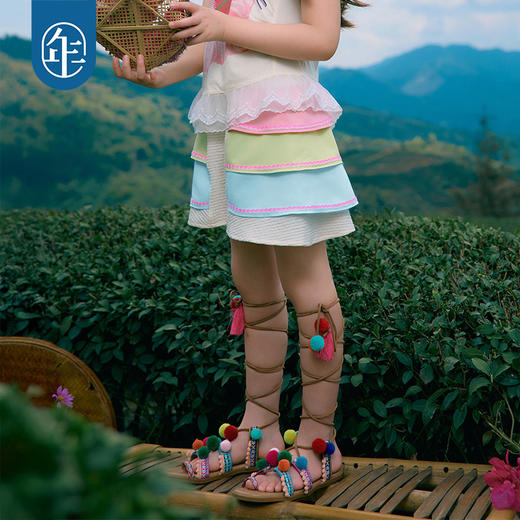 年衣童装儿童短裤女童2026年新款夏装民族风中大童高腰薄款裤子 商品图0