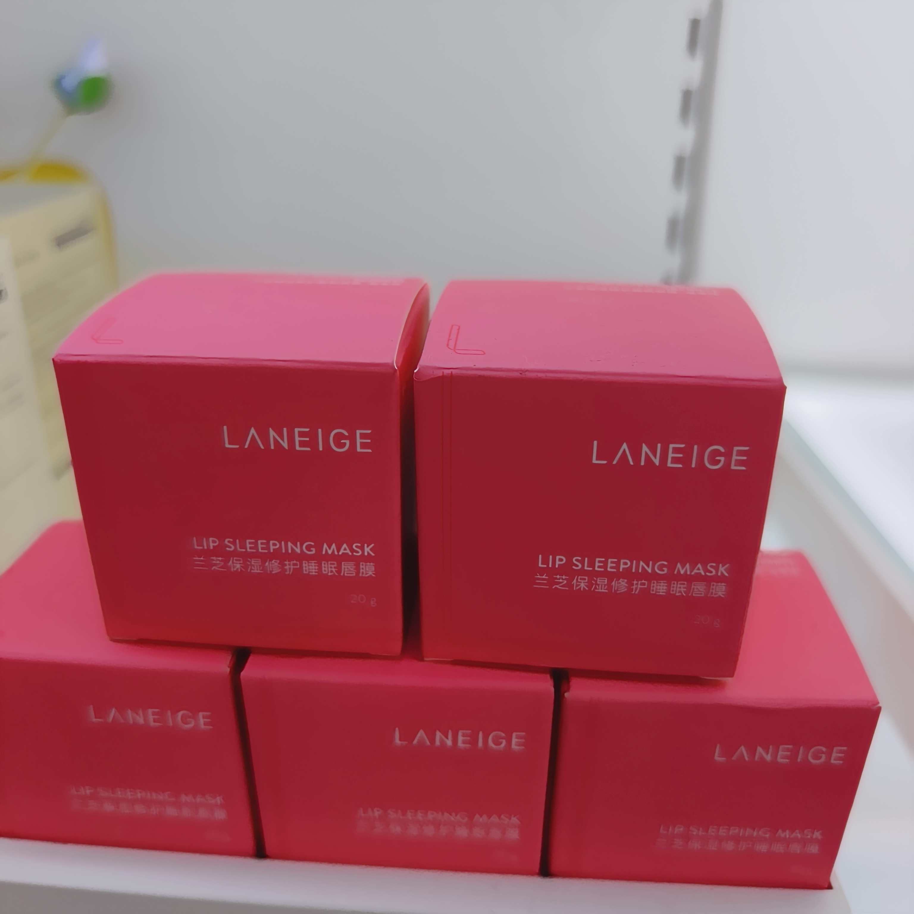 兰芝保湿修护睡眠唇膜草莓味20g