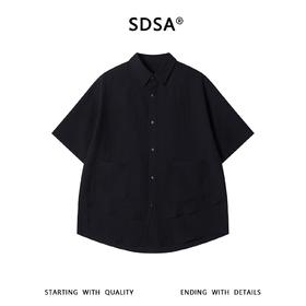 SDSA男装2026高贵轻奢肌理感纯色工装风短袖衬衫大口袋设计百搭