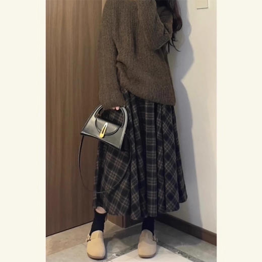 裁缝学苑AH143裙子毛呢格子半身长裙纸样女装梨型身材半身裙样板 商品图1