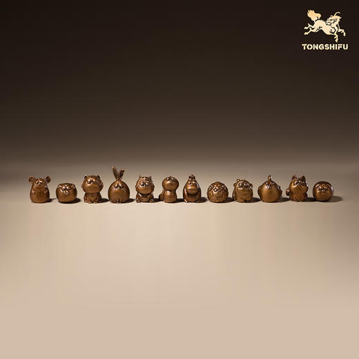 铜师傅《傲娇十二生肖》桌面创意生肖吉祥物紫铜摆件 家居装饰品 商品图0