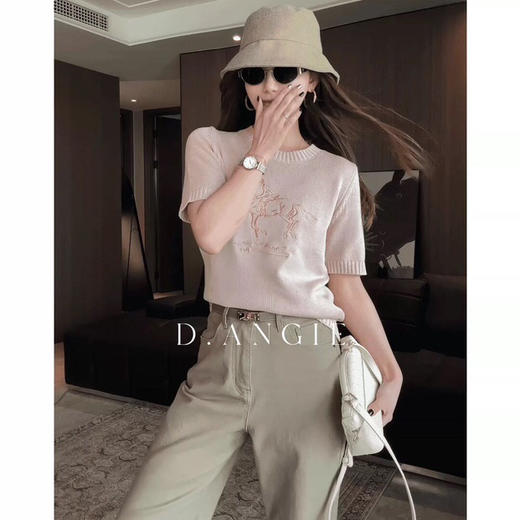 DYJ3906175马术刺绣短袖上衣 商品图2