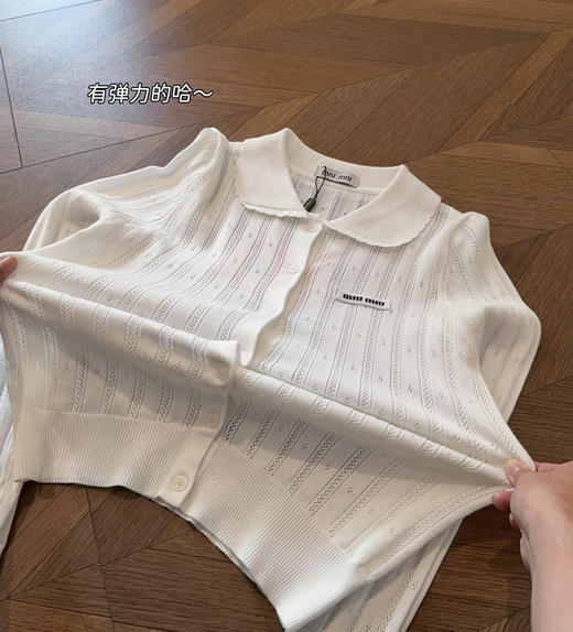 miu风同款花瓣领小开衫外套 商品图4