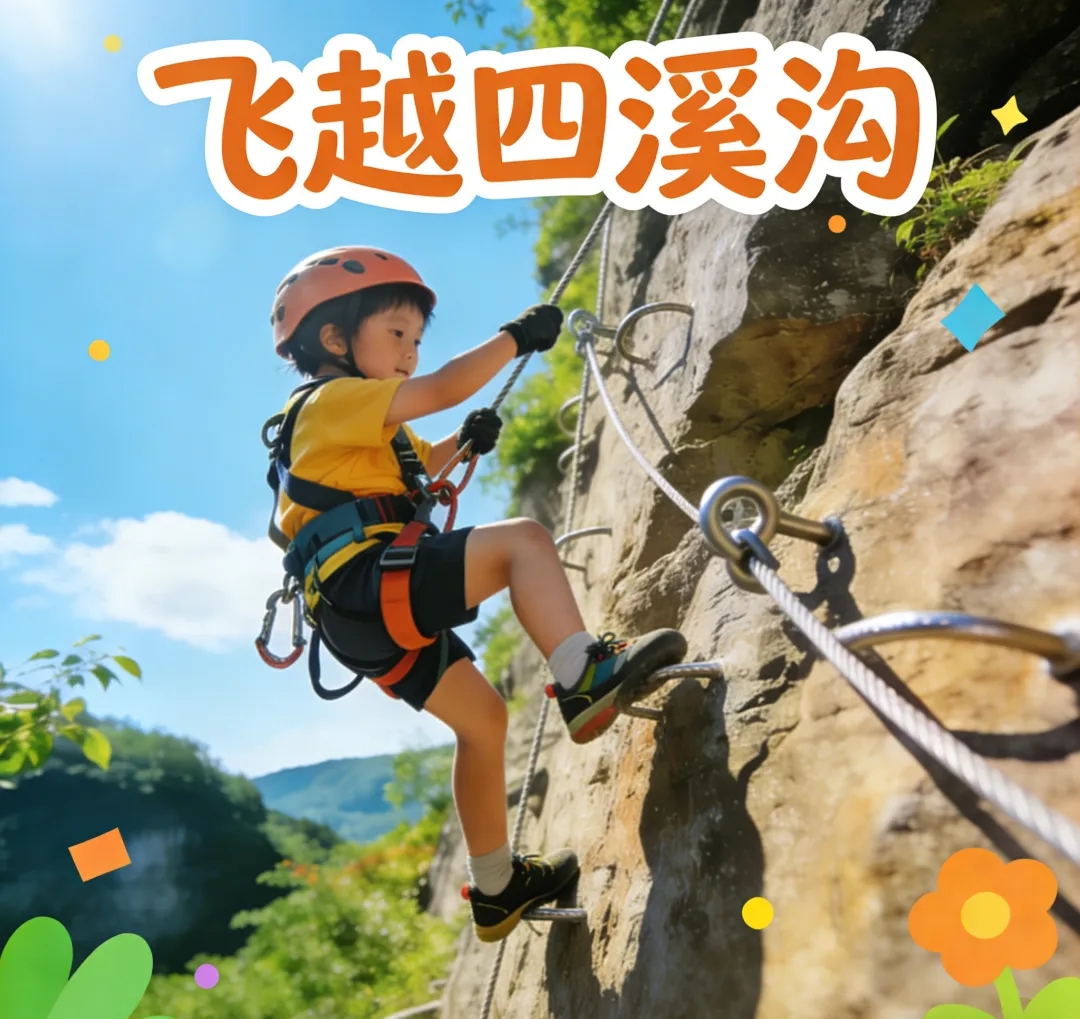 5.2-5.3乐山·【飞跃四溪沟·2天1夜探险独立营】四溪沟丛林自然徒步；崖壁征服·飞拉达挑战； 探秘老君洞溶·洞地质勘探；空中滑道·高空漂流体验