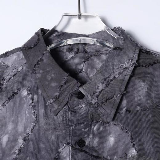 SDSA男装2026新款高贵轻奢潮牌扎染裁剪磨毛短袖衬衫百搭舒适上衣 商品图1