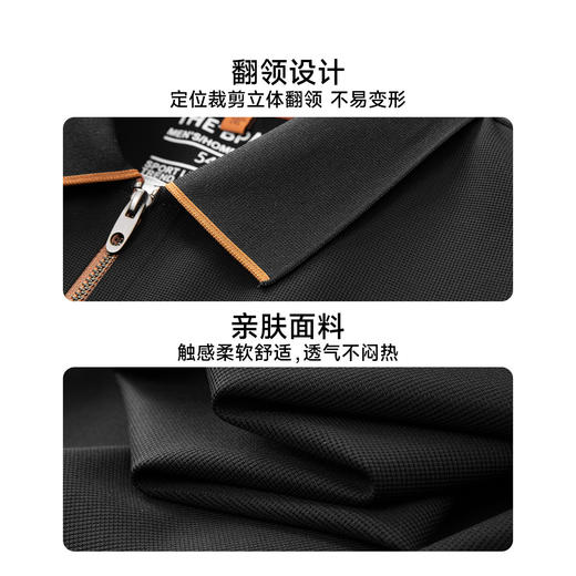 【DWP】大依优型大码半拉链短袖POLO衫透气商务休闲翻领T恤男士上衣半袖 商品图3