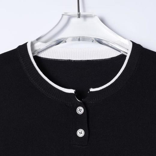 SDSA男装2026新款高贵轻奢休闲撞色半纽扣圆领短袖T恤针织休闲潮 商品图1