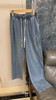F040933春夏季新款宽松软糯丝滑透气凉感百搭天丝牛仔直筒阔腿裤 商品缩略图0