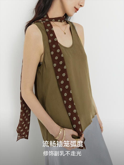 【prime】松弛百搭铜氨丝混纺U领背心FCG1VET009 商品图3